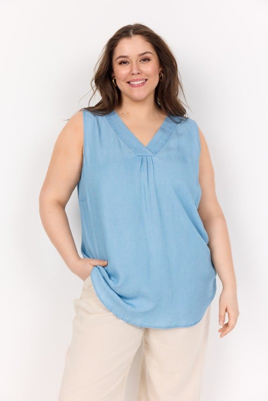 Curvy Waflora 1 Top Lys Denim